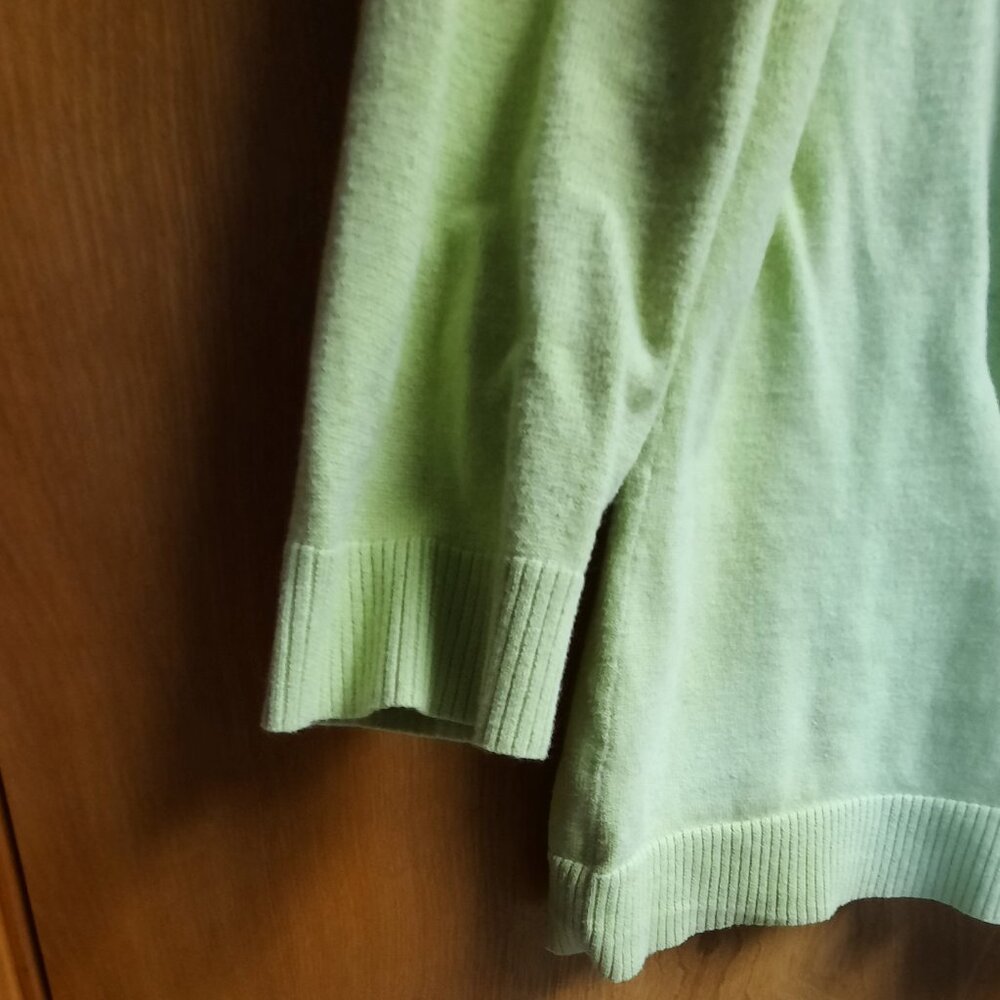 Sweater, Christopher and Banks Cardigan, Light Yellow-Green, 3/4 Length Sleeves - Picture 3 of 6